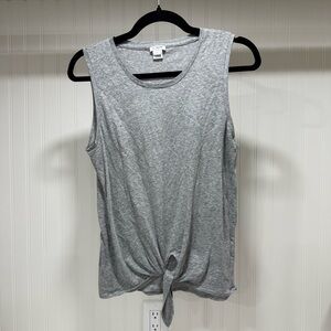 J. Crew Grey Tie-Front Tank Top